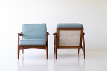 Load image into Gallery viewer, Lawrence Peabody Cane Back Teak Lounge Chairs - 2001P
