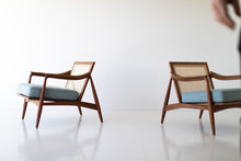 Load image into Gallery viewer, Lawrence Peabody Cane Back Teak Lounge Chairs - 2001P
