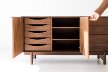 Load image into Gallery viewer, Modern Walnut Credenza : The Peabody Collection
